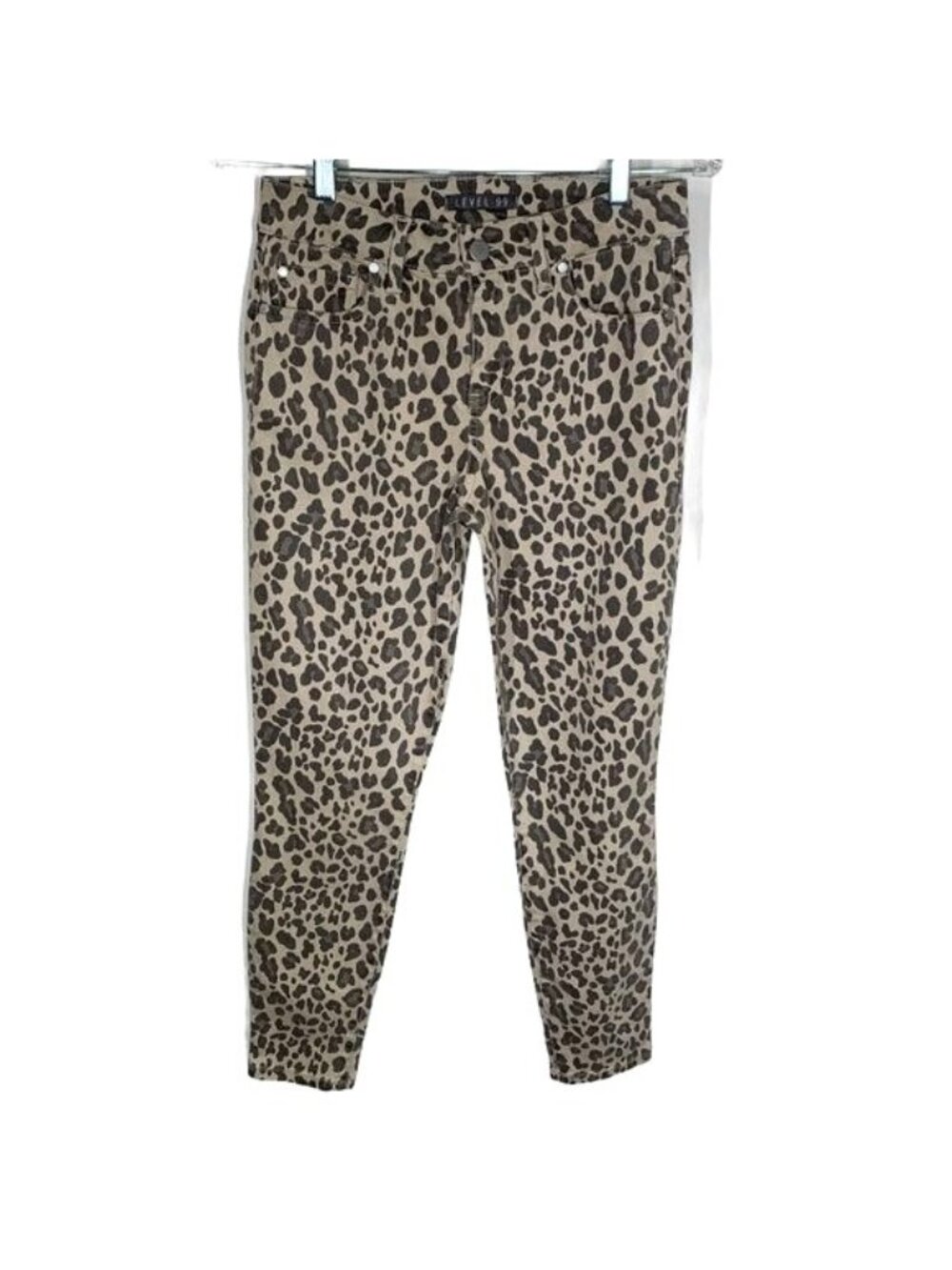 Level 99 Leopard Print Skinny Jeans Tan Denim Pants Women’s 26